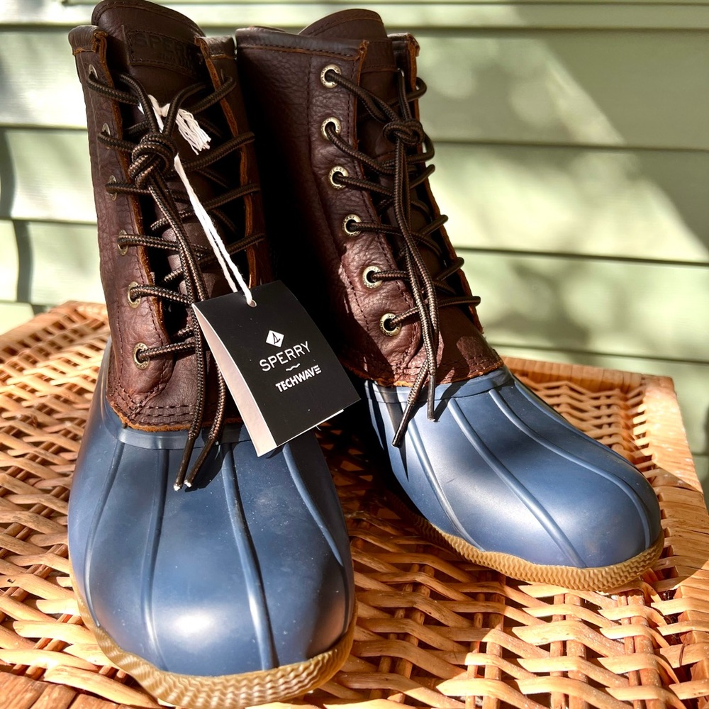 Sperry Navy and Dark Brown Boots